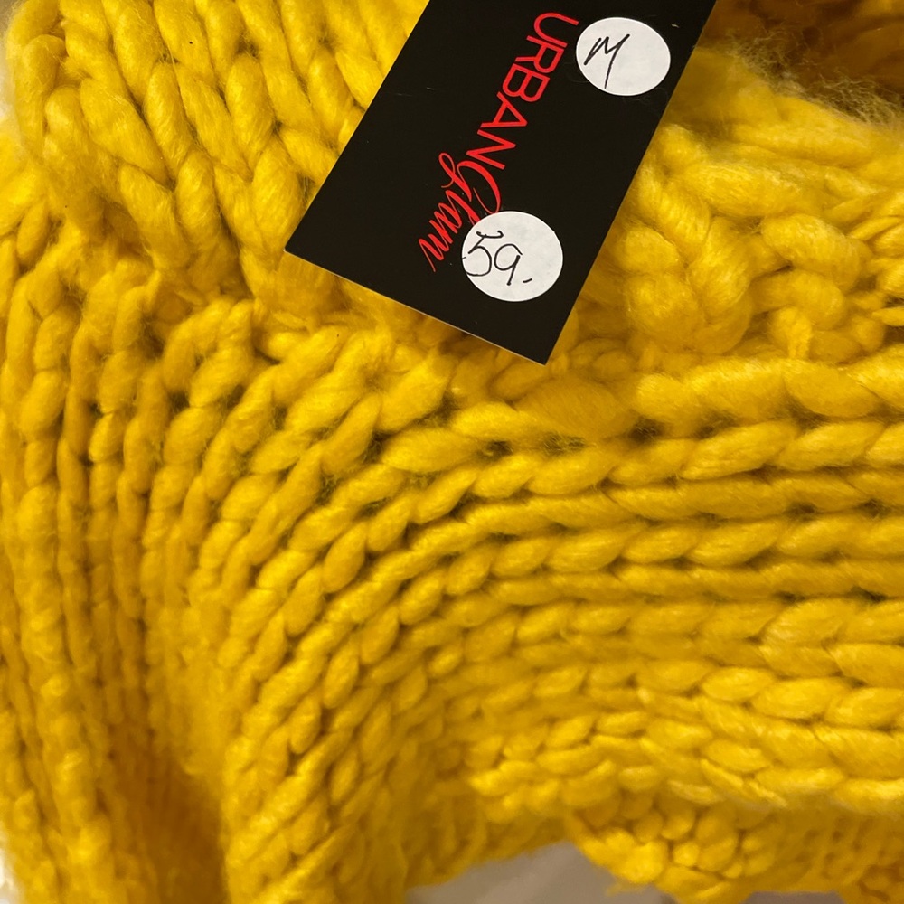 Yellow Crop Sweater, Size Medium, New With Tags